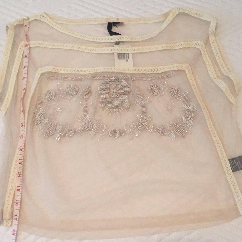 Bellatrix shear beaded ivory crop